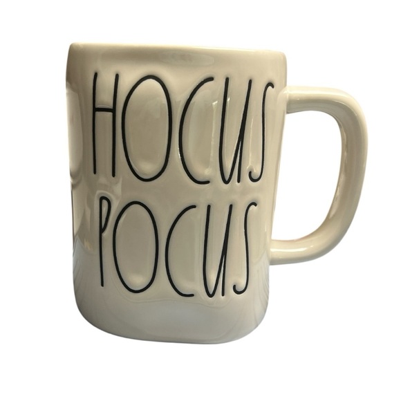 Rae Dunn Ceramic Mug White with Black 'Hocus Pocus' Text - Picture 8 of 12